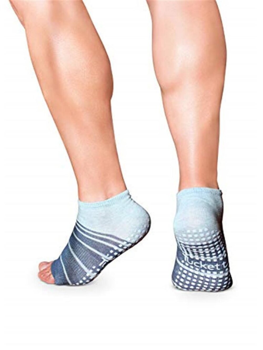 Toeless Grip Socks with Arch Support, Anklet, Barefoot Non-Slip for Pilates - G